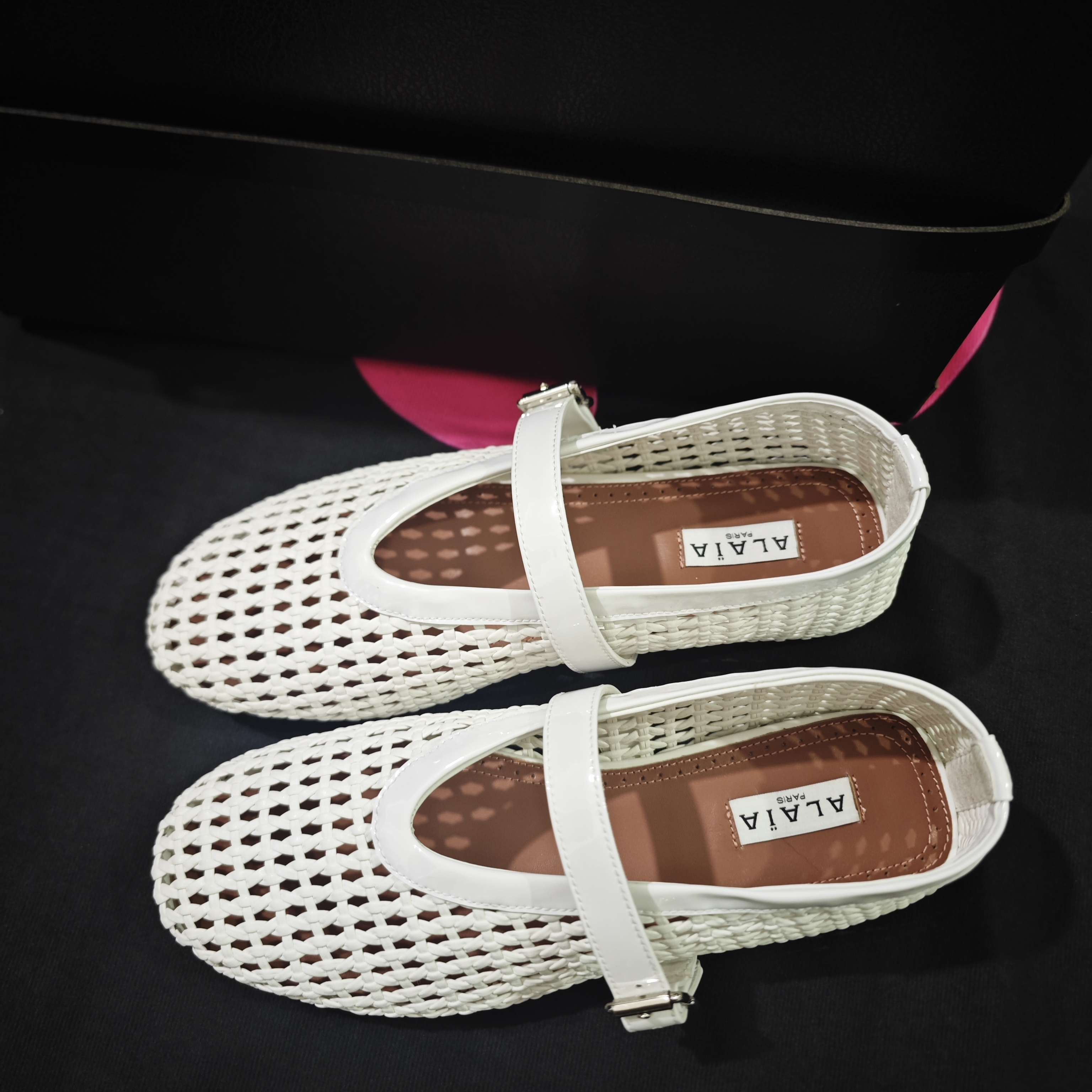 Alaia Woven Mary Jane Flats